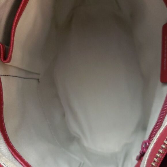 Authentic Burberry Triple Compartments Leather Trim Monogram Shoulder Ba… - Picture 7 of 13